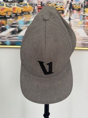 Vuori Gray Baseball Cap with Black V Logo